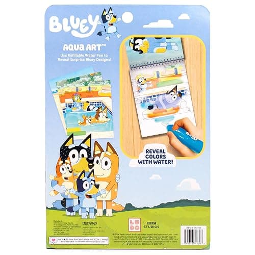 Horizon Group USA Bluey Aqua Art - Reusable Water Reveal Activity Pages With Water Pen for No-Mess Drawing and Coloring thumbnail 7