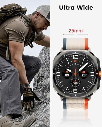 Trail Loop Nylon Band Compatible with Samsung Galaxy Watch Ultra Bands 47mm,Soft Fabric Woven Wristbands Adjustable Sport Strap for Samsung Galaxy Watch Ultra 47mm Band 2024/2025 for Men Women thumbnail 6