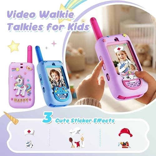 Video Walkie Talkies for Kids, 2 Pack with HD Camera, Long Range Two Way Radio with 4 Voice Effects, Christmas Birthday Gifts for Boys and Girls 3 4 5 6 7 8 9 Year Olds thumbnail 5