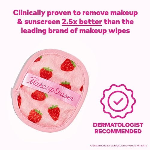The Original Makeup Eraser, 7-Day Set, Erase All Makeup with Just Water, Including Waterproof Mascara, Eyeliner, Foundation, Lipstick, Sunscreen, and More! - Strawberry Fields thumbnail 2