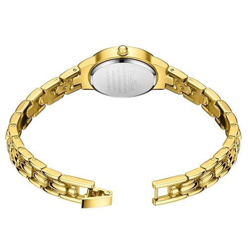 Diaofendi Gold Watches for Women Easy Read Ladies Quartz Wrist Watches with Small Vintage Bracelet thumbnail 3