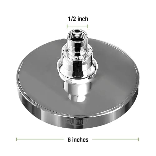 GURIN Shower Head High Pressure Rain Shower head - 6 Inch Luxury Design with Adjustable Angles, Anti-Clogging Nozzles, Easy 1-Min Install, Premium Chrome Finish for Bathroom (2.5 GPM) thumbnail 3