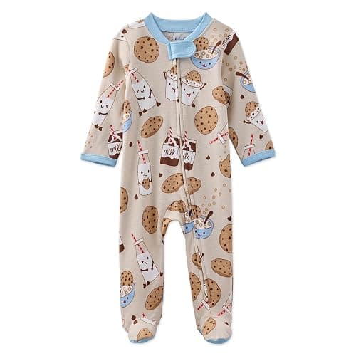 Butterblu Baby Boys' Scout Sleep & Play 100% Organic Cotton Footed Zip Front Sleeper Pajamas for Baby Boys - Image 1
