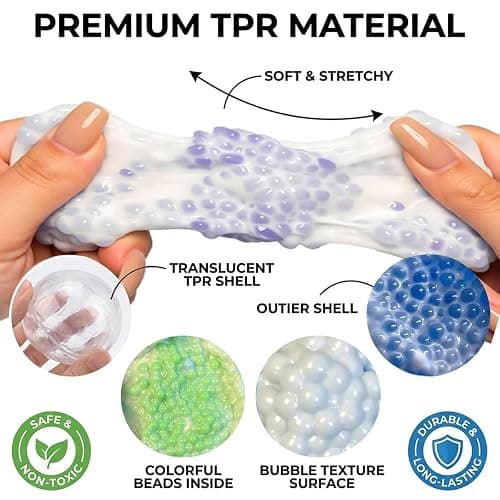 4PCS Crunchy Squishy Stress Ball for Kids and Adult, Soft Crunchy Stress Ball for Anxiety Stress Relief Focus Relaxing, Shapeable Sensory Squeeze Fidget Toys for Office Travel Student Classroom Prizes thumbnail 7