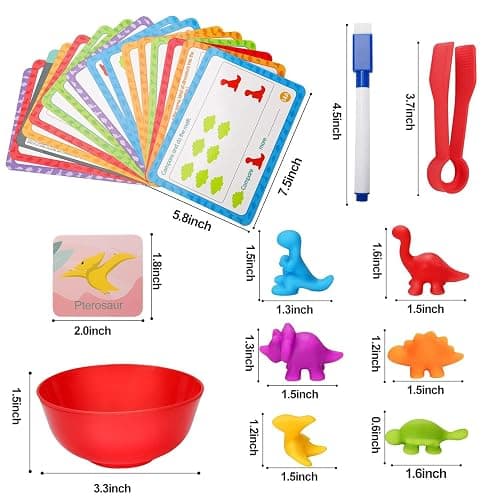 Counting Dinosaurs Montessori Toys for 3 4 5 Years Old Boys Girls Toddler Manipulatives Preschool Learning Activities Kindergarten Educational Sensory Fine Motor Skills Toys for Kids Ages 2-4 3-5 4-8 thumbnail 3