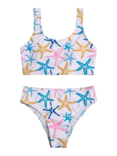 RoseSeek Girl's 2 Piece Striped Bowknot Swimsuit Set Wireless Cute Bathing Suit Summer Beachwear Bikini Sets - Image 1