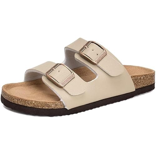 Torotto Kids Sandals Boys Girls Slide Summer Non-slip Cork Glitter Toddler Slippers with Adjustable Straps for Indoor & Outdoor - Image 1
