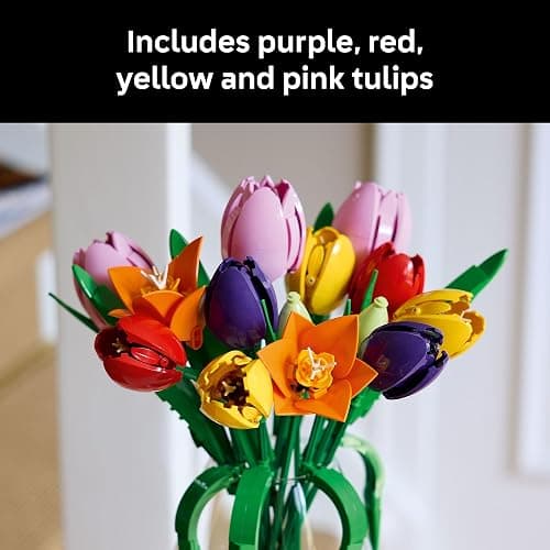 LEGO Botanicals Tulip Bouquet Building Set for Adults - Gift for Birthdays - Bedroom, Book Shelf & Office Decor for Women & Men, Ages 18+ - Artificial Flowers Crafting Kit - 11501 thumbnail 6