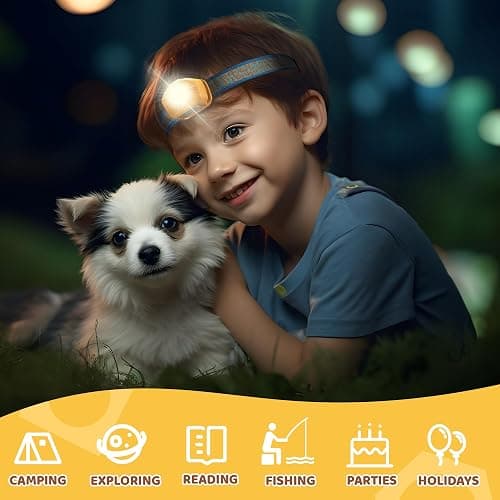 EverBrite LED Headlamp Rechargeable Kids Headlamp with RGB Mode and Adjustable Headband, 3 Modes Multicolor Headlamp for Camping, Reading, Exploring, Halloween, Christmas thumbnail 7