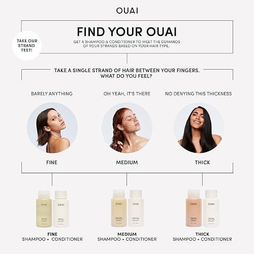 OUAI Thick Hair Bundle - Almond & Olive Oil & Keratin Conditioner, Shampoo & Treatment Masque - Paraben, Phthalate & Sulfate-Free Care (Conditioner & Shampoo 10 Oz each, 8 Fl Oz Masque) thumbnail 3