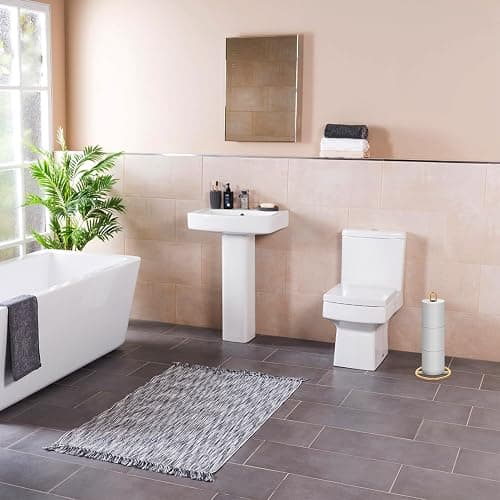 Gold Toilet Paper Holder Stand, OBODING, Freestanding Toilet Paper Holder for Storing 3 Rolls of Toilet Papers (Gold) thumbnail 2