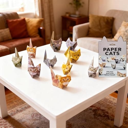 Dreaku Paper Cats Origami Kit, 50pcs DIY 3D Origami Animal Kit, Creative Craft Activity for Adults Kids Animal Lovers, Handmade Cat Desk Decoration Gift (Cat) thumbnail 2