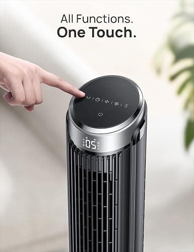 Dreo Tower Fan for Bedroom, 90° Oscillating Fans that Blow Cold Air, 5 Speeds, 4 Modes with 26ft/s Velocity, 12H & 28dB Quiet Timer, Remote, Touch, 40" Standing Floor Fan for Home Office, Black thumbnail 7