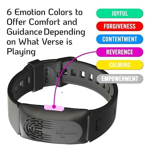 LIAISE Wearable Audio Wrist Band, WWJD Bracelet and Audio Bible, 300+ Verses from NIV, Jesus Bracelet Speaker, Christian Wristband for Men and Women (Black) thumbnail 5