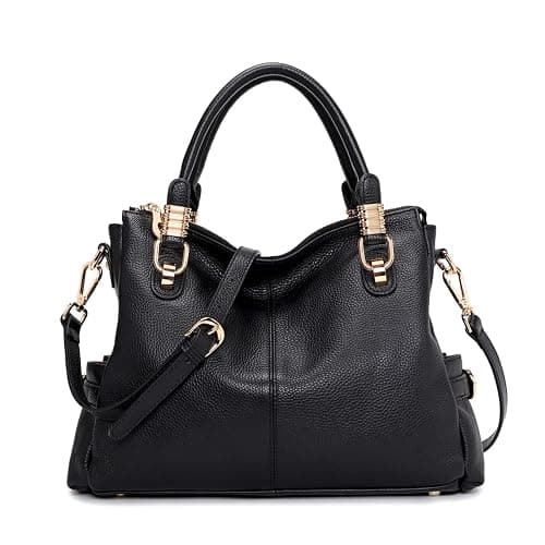 Kattee Top Handle Handbag for Women,Soft Genuine Leather Purses and Handbags Satchel Tote Shoulder Bag with Crossbody Strap - Image 1