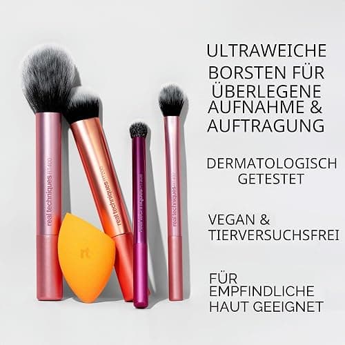 Real Techniques Everyday Essentials + Make-up-Schwamm-Set, Make-up-Pinsel und Make-up-Mixer-Schwamm, für Foundation, Rouge, Bronzer, Lidschatten und Puder, 5-teiliges Set thumbnail 8