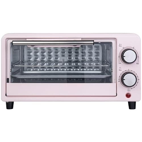 Kitchen Elite 4-Slice Countertop Toaster Oven, Stainless Steel Tray, Pink - Image 1