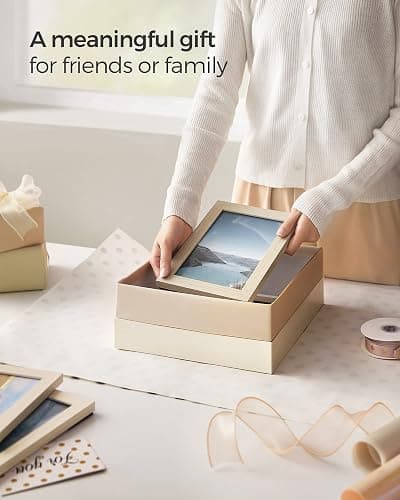 SONGMICS Picture Frames, Collage Picture Frames Set of 10, Two 8x10, Four 5x7, Four 4x6, Photo Frame for Wall Gallery Decor, Table Display, Glass, Natural Beige URPF010N01 thumbnail 2