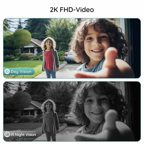 BOIFUN Video Doorbell Camera Wireless – No Subscription Required, 2K HD, 166° Wide View, HDR Night Vision, Motion Alerts, Two‑Way Audio & Battery Video Doorbell with Chime, 2.4 GHz Wi‑Fi Only thumbnail 2