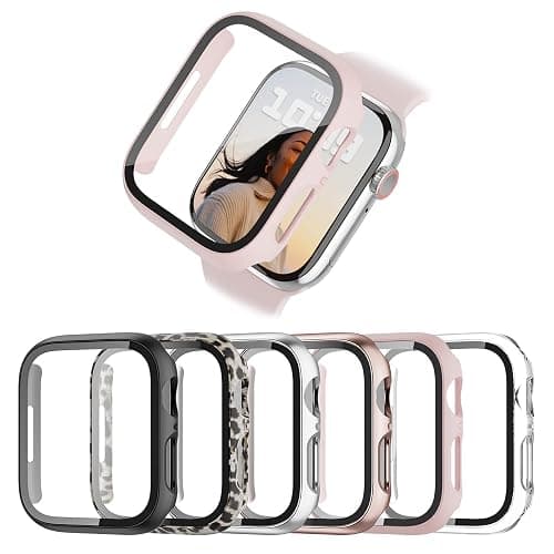 BHARVEST Apple Watch SE 2022/Series 6/5/4 44mm Matte Case with Built-in Tempered Glass Screen Protector - Image 1