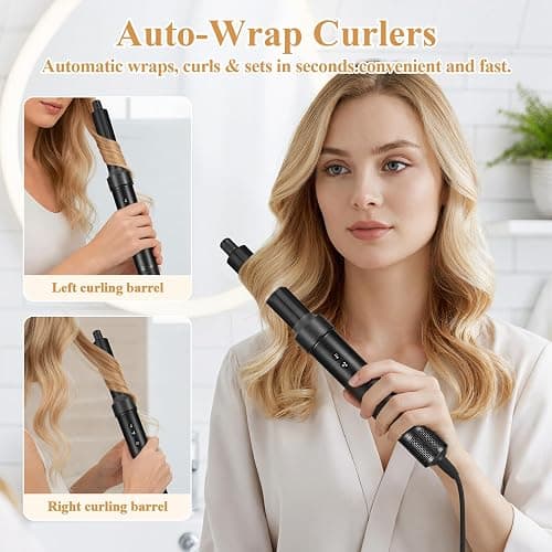 Mingfuxin Hair Dryer Brush, 7 in 1 Hot Air Styler Set, 1200W Powerful Negative Ionic Hair Styler with 110000 RPM Hair Air Brushes, Automatic Hair Curler, Hair Straightener, Thermal Brush, Hairdryers thumbnail 2