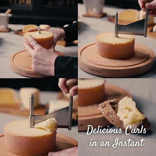 BOSKA Cheese Curler Amigo - The Original with 10-year Warranty - Cheese Wheel for i.a. Tete de Moine, Girolle & Chocolate - Cheese Shaver made of Stainless Steel thumbnail 6