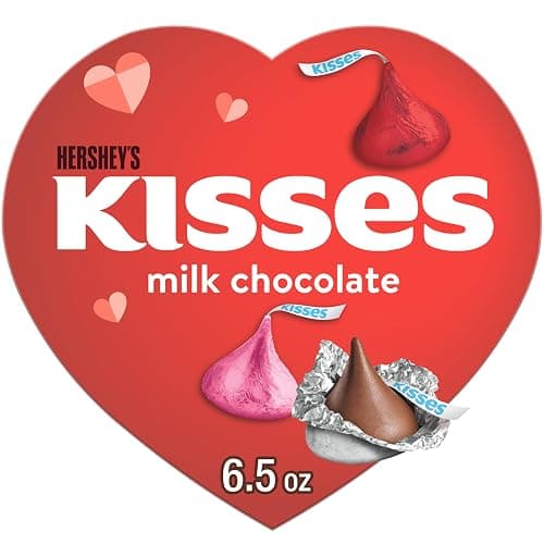 HERSHEY'S KISSES Milk Chocolate, Valentine's Candy Gift Box, 6.5 oz - Image 1
