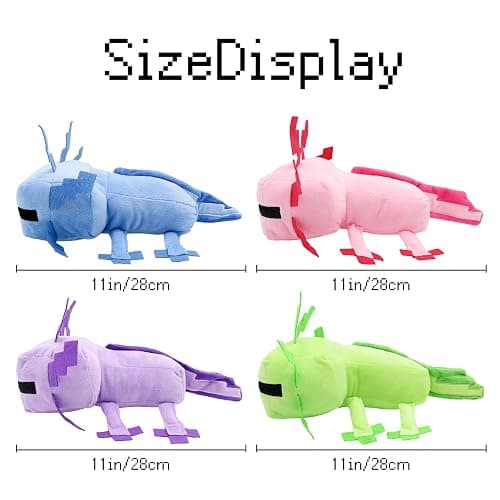 XSLWAN Blue Axolot Plush、Green Axolot Plush、 Pink Axolot Plush and Purple Axolot Plush Plush Stuffed Toy Soft Throw Pillow Kids Birthday Gift for Holidays, Birthdays（4PCS thumbnail 3