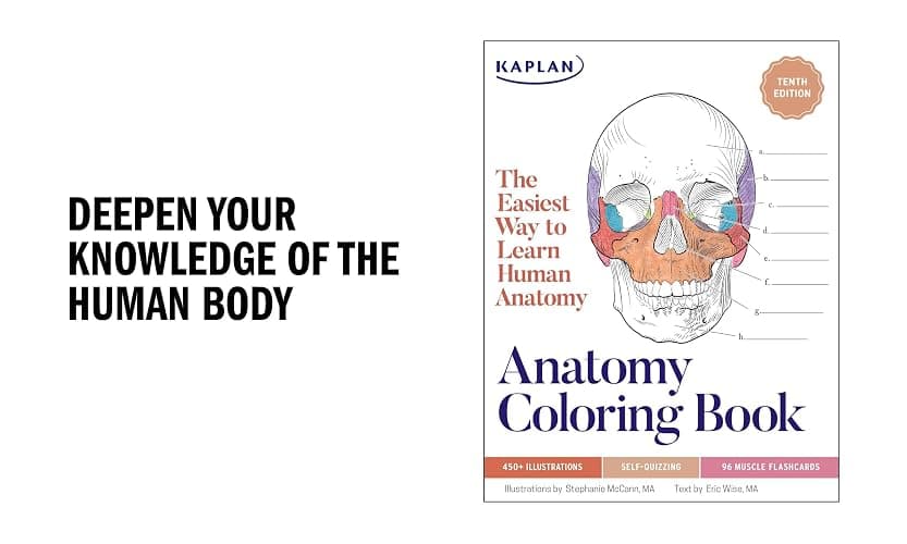 Anatomy Coloring Book with 450+ Realistic Medical Illustrations with Quizzes for Each (Kaplan Test Prep) thumbnail 2