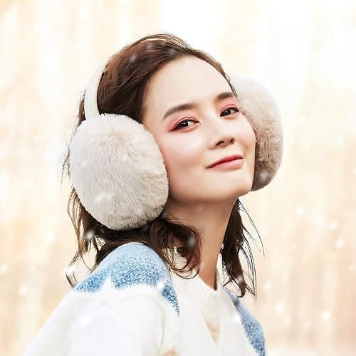 LCXSHYE Winter Ear muffs Faux Fur Warm Earmuffs Cute Foldable Outdoor Ear Warmers For Women Girls thumbnail 6