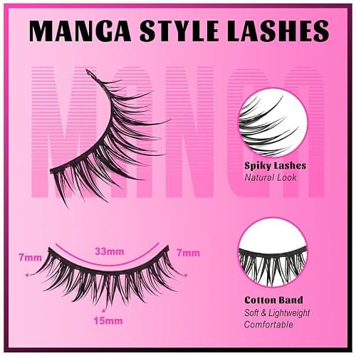 Veleasha Lashes Kit Manga Eyelashes DIY Lash Spiky Lash Clusters 7 Pairs Pack (Sugar Kit) thumbnail 4