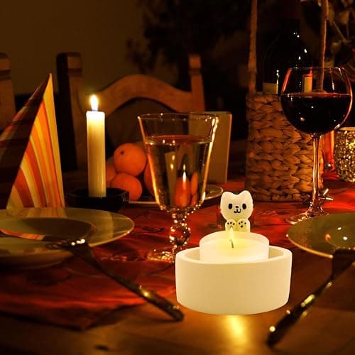 Katzen Kerzenhalter,Cute Cat Pantry Holder,Teelichthalter mit wärmenden Katzen Pfoten,Kätzchen Teelicht Kerzenhalter für Wohnzimmer,Zimmer,Abendessen bei Kerzenschein Deko thumbnail 2
