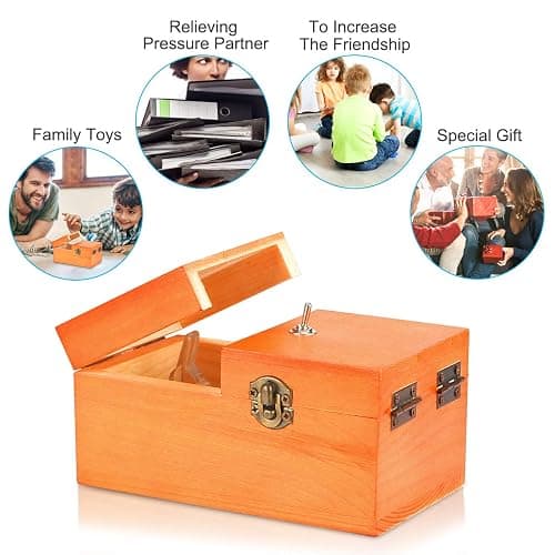Calary Useless Box Turns Itself Off In Wooden Storage Box Alone Machine Fully Assembled in Box Gifts for Adults and Children thumbnail 6