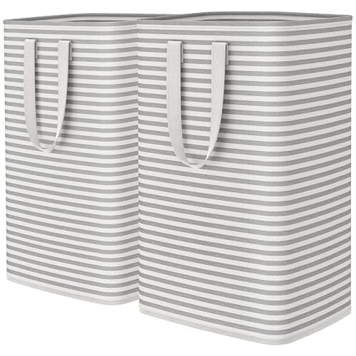 Lifewit 2 Pack Laundry Basket 80L Each, Collapsible Clothes Hamper with Reinforced Handles, Freestanding Waterproof Design for Bedroom and Laundry Room, Grey 160L Total thumbnail 4