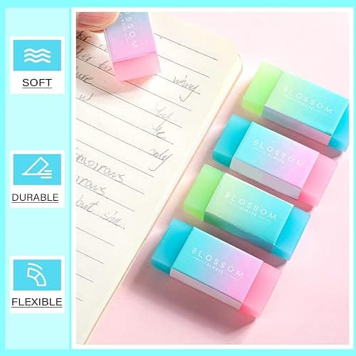 Gersoniel 24 Pcs Cute Rubber Colored Kawaii Erasers for Kids Drawing Writing Aesthetic Jelly Erasers Office School Supplies Students Artist thumbnail 7