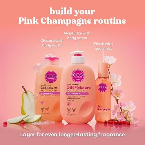 eos Cashmere Body Mist, Pink Champagne, Body Spray for Women, Hair Mist, Moisturizing, Hyaluronic Acid, Glycerin, Vegan, Cruelty-free, 6 fl oz thumbnail 6