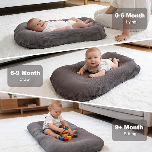 Baby Lounger - Snuggle Cozy Me Infant Lounger for Newborns | Breathable & Soft, Portable Awake-Time Pad, Essential Baby Gift (Lounger Cover Included) thumbnail 3
