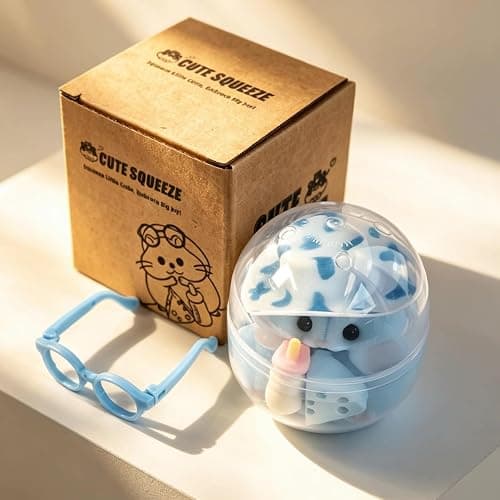 Handmade Taba Squishy Hamster Toy, Cute Squishy Hamster Fidget Toy, Realistic Hamster Toy, Soft Silicone Mochi Furry Toy, Stress Relief Gift for Adults & Kids, Sensory Anxiety Plushie (Blue) thumbnail 5