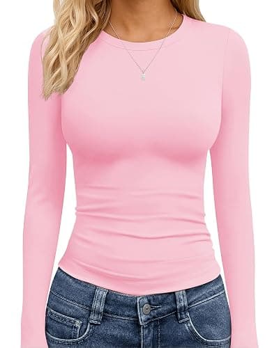 TNNZEET Long Sleeve Shirts for Women Basic Soft Tees Fashion Crop Tops Fall Spring Y2K Tight Clothes for Casual Workout 2026 - Image 1