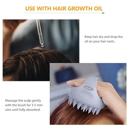 Sndyi Scalp Massager Shampoo Brush, Scalp Scrubber with Soft Silicone Bristles, Scalp Exfoliator for Dandruff Removal, Scalp Massager for Hair Growth, Wet Dry Hair Brush for Scalp Care, Sky Blue thumbnail 7