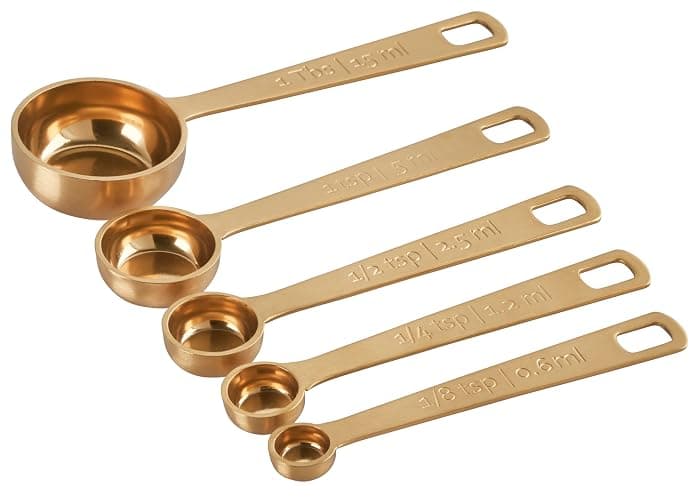 Le Creuset Measuring Spoons, Gold, Set of 5 (1/8,1/4,1/2,1Tsp,1Tb) thumbnail 4