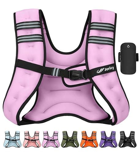 Weighted Vest Woman 5lb/8lb/10lb/12lb/15lb/20lb/25lb/30lb Weight Vest for Women Men, Rucking Vests with Reflective Stripe for Running Workout Walking Strength Training Weight Loss Fitness Weightlifting - Image 1