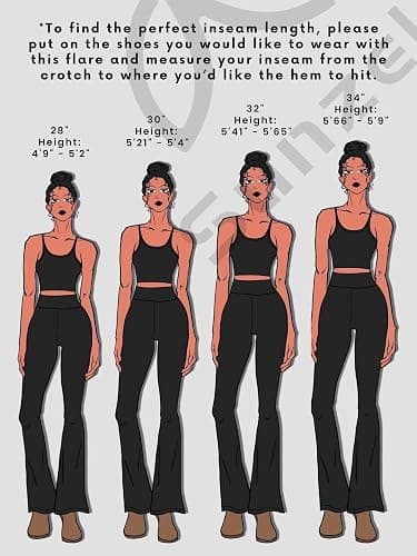 Sunzel Womens Flare Leggings No Front Seam Flare Yoga Pants with Tummy Control Crossover High Waist - 28" / 30" / 32" / 34" thumbnail 3