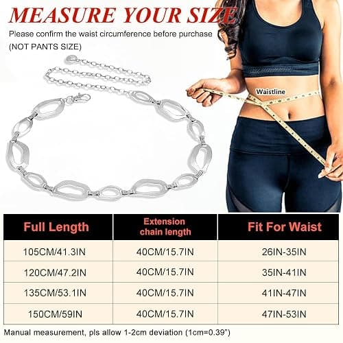 Suyi Waist Chain for Women Ladies Chunky Chain Belt for Dresses thumbnail 7