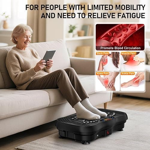GLYLF Vibration Plate Exercise Machine, 130 Levels Full Body Workout Vibrating Plate for Lymphatic Drainage Weight Loss, 450 Lbs Capacity Shake Platform with Resistance Bands Bluetooth for Women Men thumbnail 3