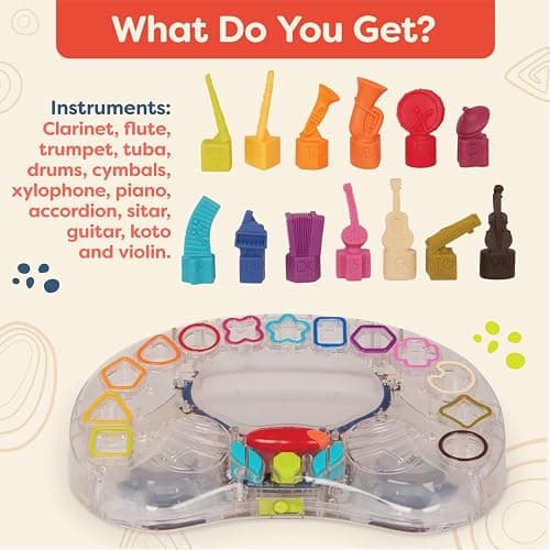 B. toys - B. Symphony Musical Toy Orchestra for Kids 3+ Years– 13 Musical Instruments for Classical Music for Babies and Toddlers – Interactive Kids Music Toys with Lights and 15 Songs thumbnail 7