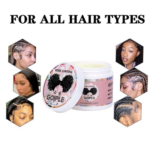 Edge Control Wax for Women Strong Hold Non-greasy, Edge Wax Styling Gel for Black Women Hair No Flaking, White Residue, Shine and Smooth Strawberry Scent 4oz thumbnail 6