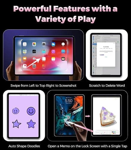 Stylus Pen for iPad(2018-2025), Pad Pencil 10th Generation with Palm Rejection, Active Digital Pencil Compatible with Apple iPad 6/7/8/9/10/A16, Pro 11"/12.9"/13"/M4, Mini 5/6, Air 3/4/5/M2/M3 - Pink thumbnail 3