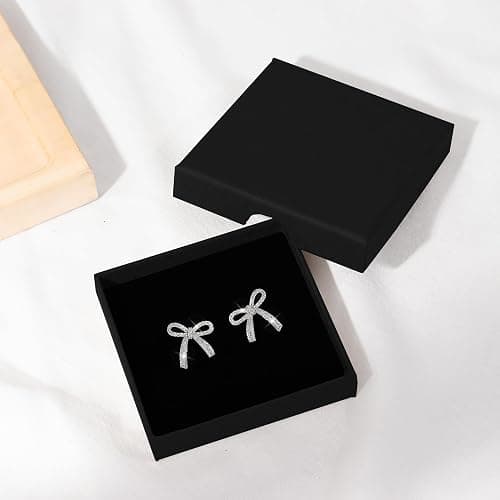 Bow Earrings for Women Trendy Sparkly Rhinestone Chain Tassel Earrings Cute Ribbon Stud Earring Daily Party Jewerly Gifts Christmas Stocking Stuffers thumbnail 2
