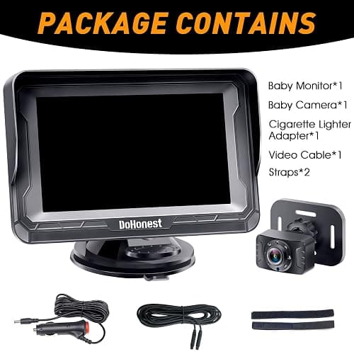 DoHonest Baby Car Camera HD 1080P - Rear-Facing Car Baby Monitor with Night Vision, Adjustable View Angle, Easy Setup, Anti-Glare Display, Safety for Kids & Infants thumbnail 8
